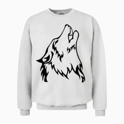 Wolf (back) Unisex Sweatshirt - White
