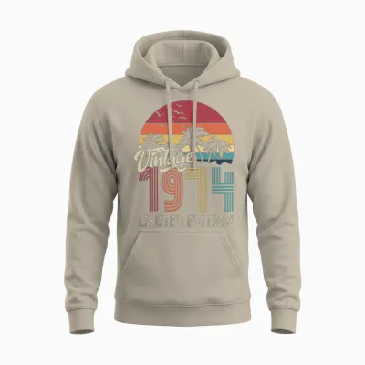 50th Birthday Vintage 1974 Limited Edition Gift Unisex Hoodie - Sand