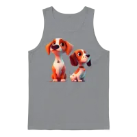 Cute Dog Lovers Unisex Tank Top - Sport Grey – 1