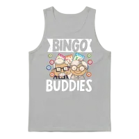 Bingo Buddies Funny Lucky Gambling Unisex Tank Top - Ash – 1