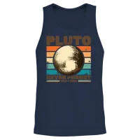 Pluto Retro Aesthetic Unisex Tank Top - Navy – 2