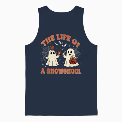 The Life of a Showghoul Retro Halloween Show Ghosts Girl Unisex Tank Top - Navy