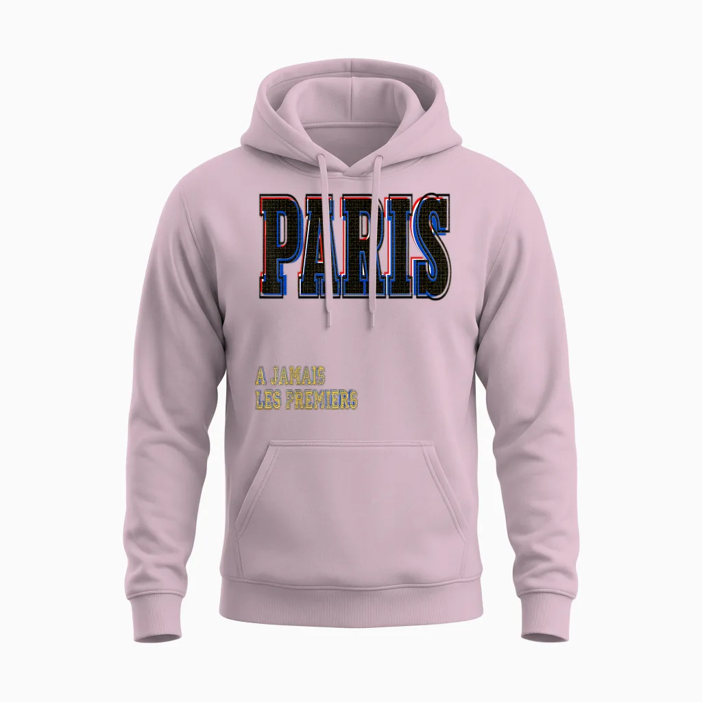 Paris Unisex Hoodie in Light Pink