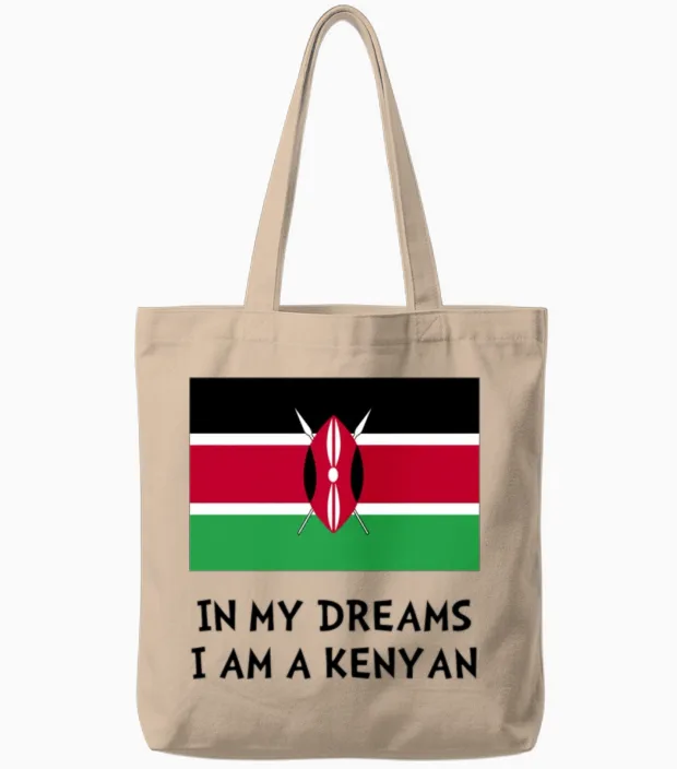 Dream Kenyan Run Runner Funny Tote Bags in Natural