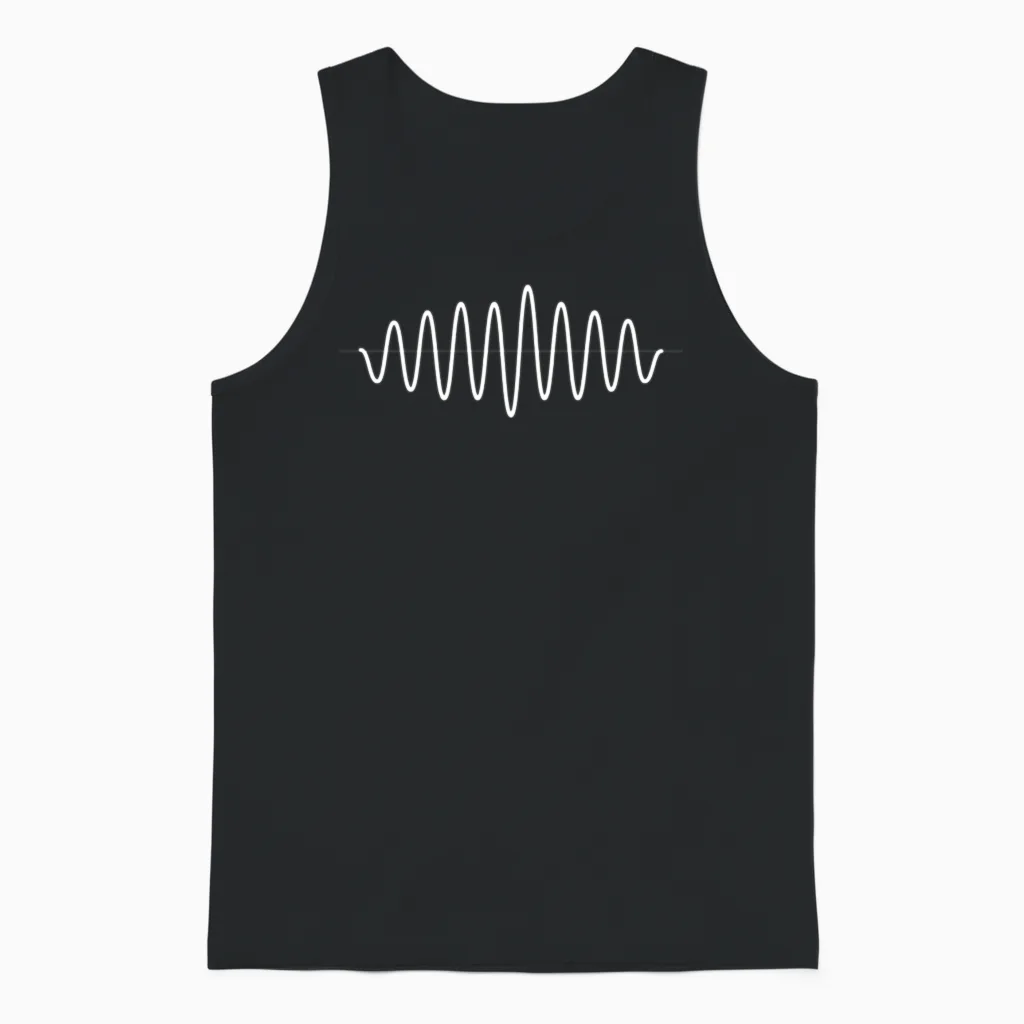 Waves Amplitude Rash Curve Diagram Music Unisex Tank Top in Black