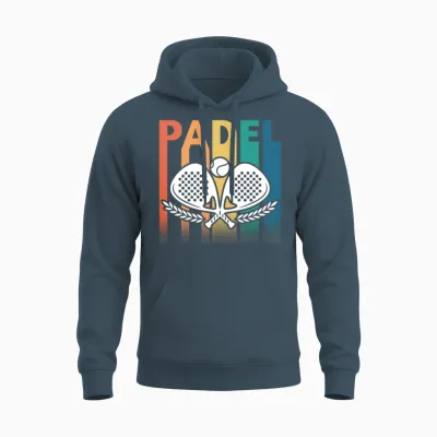 Padel Tennis Retro Vintage Unisex Hoodie - Dark Heather