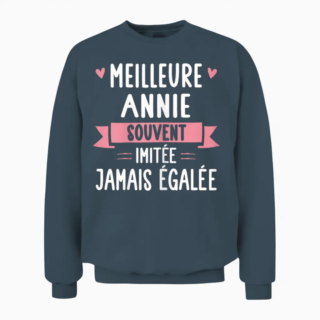 Unique Woman Humour Gift Personalized Name Annie Unisex Sweatshirt in Dark Heather