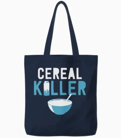 Cereal Killer Funny Tote Bags - Navy