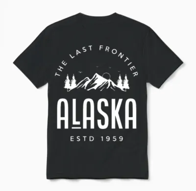 Alaska Usa Frontier Unisex T-Shirt - Black