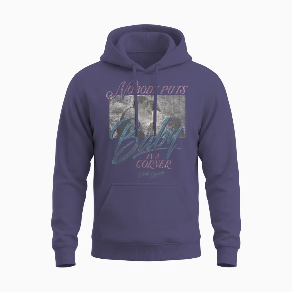 Dirty Dancing Nobody Puts Baby in a Corner Retro Romcom Unisex Hoodie in Heather Sport Dark Navy