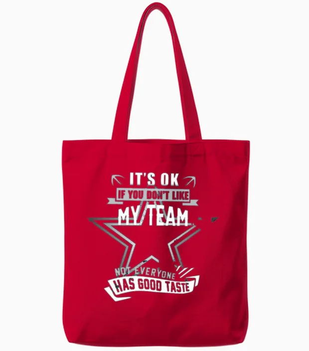 Dallas Cowboy Shirt-Dallas City Football Tote Bags in Red