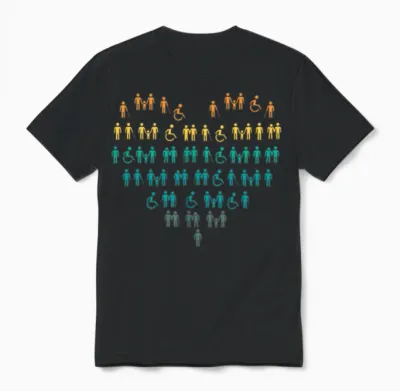 Wheelchair Heart Unisex T-Shirt - Black