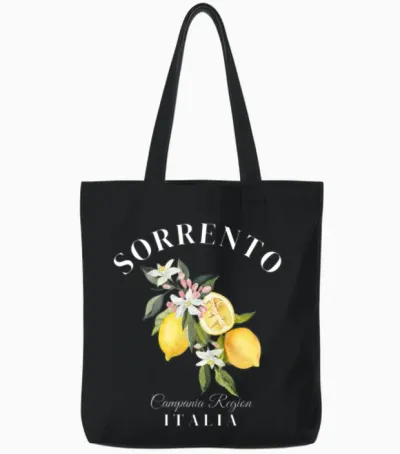 Sorrento Italia Campania Region Tote Bags - Black