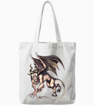 Jersey Devil Cryptid Creature Tote Bags - White