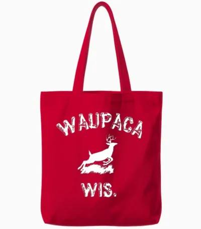 Waupaca Wis Tote Bags - Red
