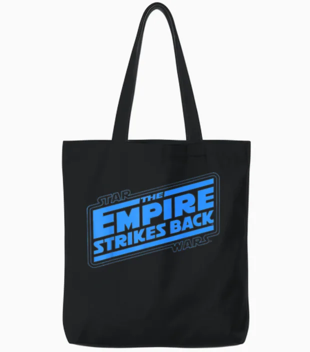Star Wars Classic Logo: Empire Strikes Back T-Shirt, Black, S Tote Bags in Black