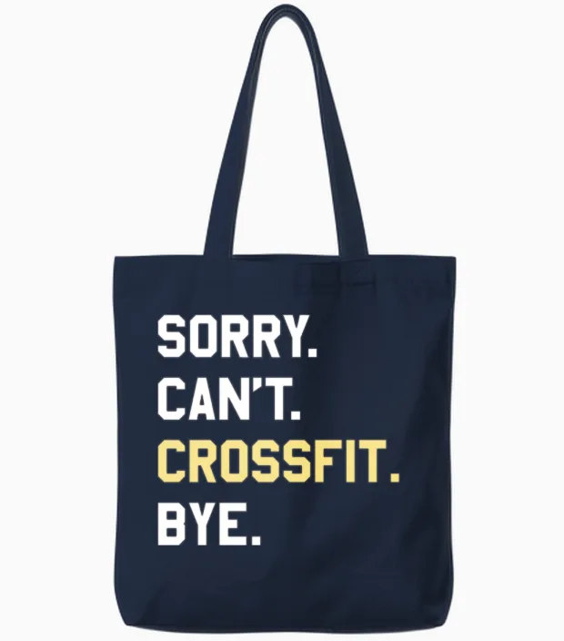 Funny Crossfit Gift for Men Women Boys or Girls Tote Bags in Navy