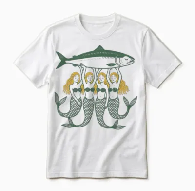 Mermaids & Sardines Unisex T-Shirt - White