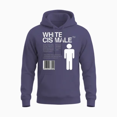 White Cis Male Unisex Hoodie - Heather Sport Dark Navy