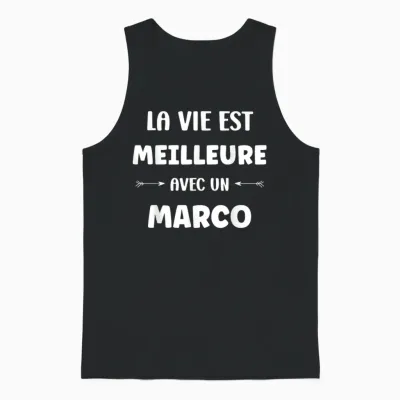 Humour Marco La Vie Est Meilleure Avec Marco Unisex Tank Top - Black