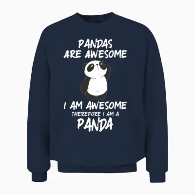 Panda Shirt Pandas Are Awesome Panda Bear Unisex Sweatshirt - Navy