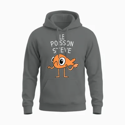 Funny Fish the Fish Steve Kids Women Men Viral Memes Unisex Hoodie - Graphite Heather