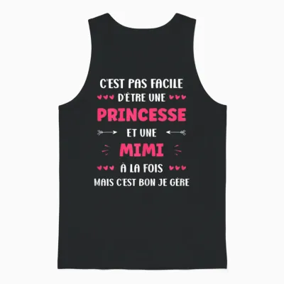 Princess Super Mimi Girl Name Funny Mimi T-Shirt, Black, Female X-Small Unisex Tank Top - Black