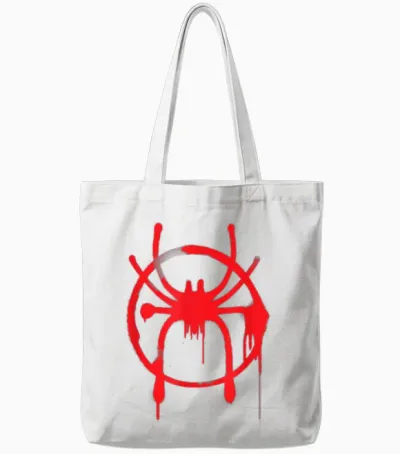 Marvel Spider-Man into the Spider-Verse Red Icon T-Shirt Small Tote Bags - White