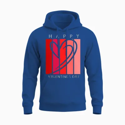 Happy Valentine's Day Retro Unisex Hoodie - Royal