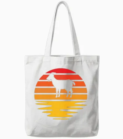Goat Retro Tote Bags - White