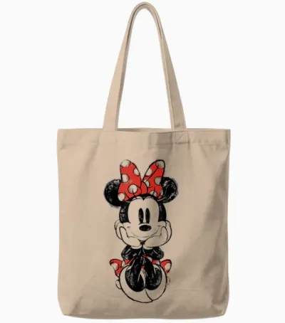 Disney Mickey and Friends Minnie Mouse Doodle T-Shirt Small Tote Bags - Natural