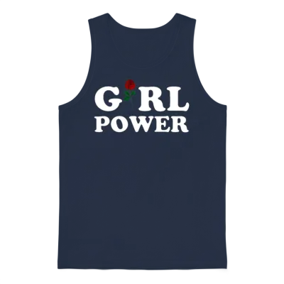 Girl Power Unisex Tank Top - Navy
