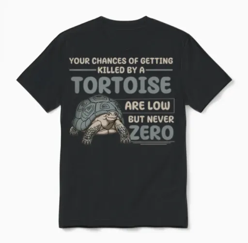 Humorous Turtle Joke Funny Turtle Lover Unisex T-Shirt in Black