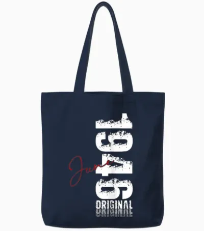 80 Ans Anniversaire Homme Cadeau Juin 1946 Vintage Tote Bags - Navy