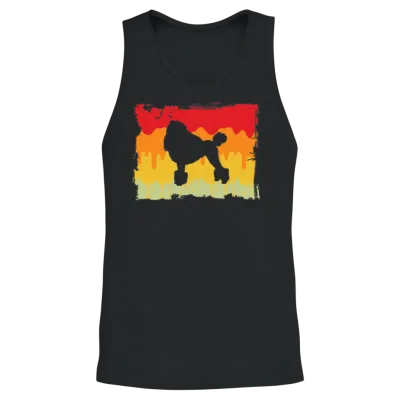 Poodle Retro Unisex Tank Top - Black