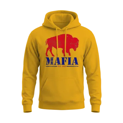 Bills Mafia Vintage Design Unisex Hoodie - Gold