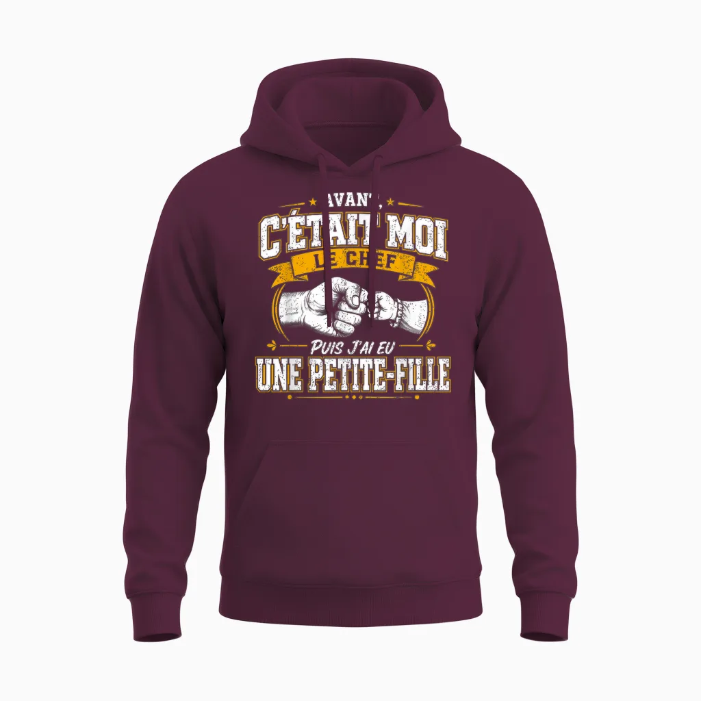 Avant C'était Moi Le Chef Puis J'ai Eu Une Petite Fille Unisex Hoodie in Maroon