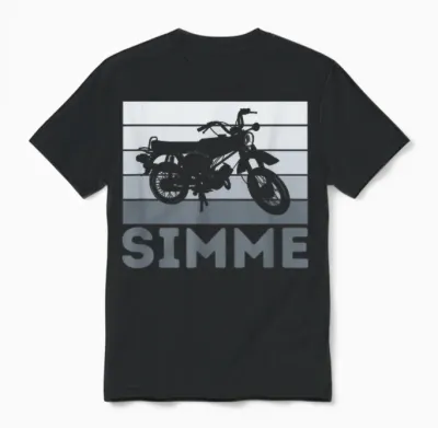 Simme Simson Ddr Moped Two-Stroke S51 Vintage Unisex T-Shirt - Black