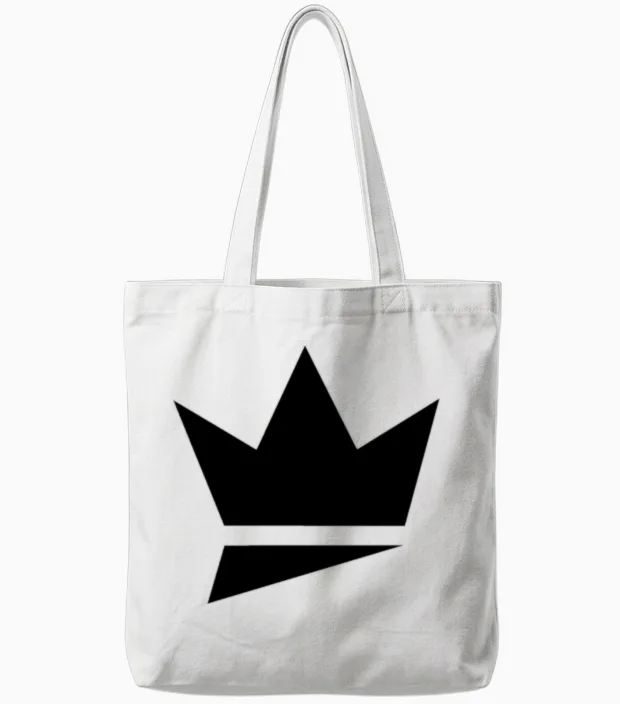 Crown Logo Tote Bags in White
