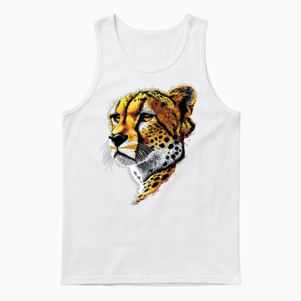 Cheetah Cheetah Feline I Love Cats Sweet Cheetah Unisex Tank Top in White