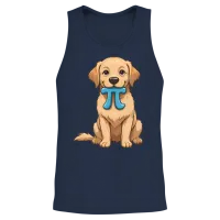 Pi Day Dog with Pi Symbol Math Nerd Unisex Tank Top - Navy – 2