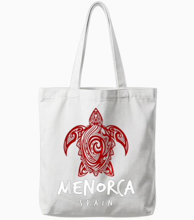 Menorca Espagne Motif Tribal Tortue De Mer île Tote Bags in White