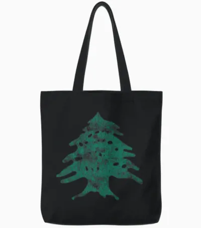 Lebanese Flag of Lebanon Gift Men Women Tree Souve Tote Bags - Black