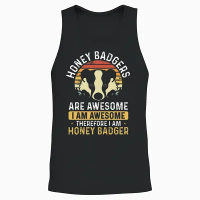 Retro Honey Badger Are Awesome Unisex Tank Top - Black