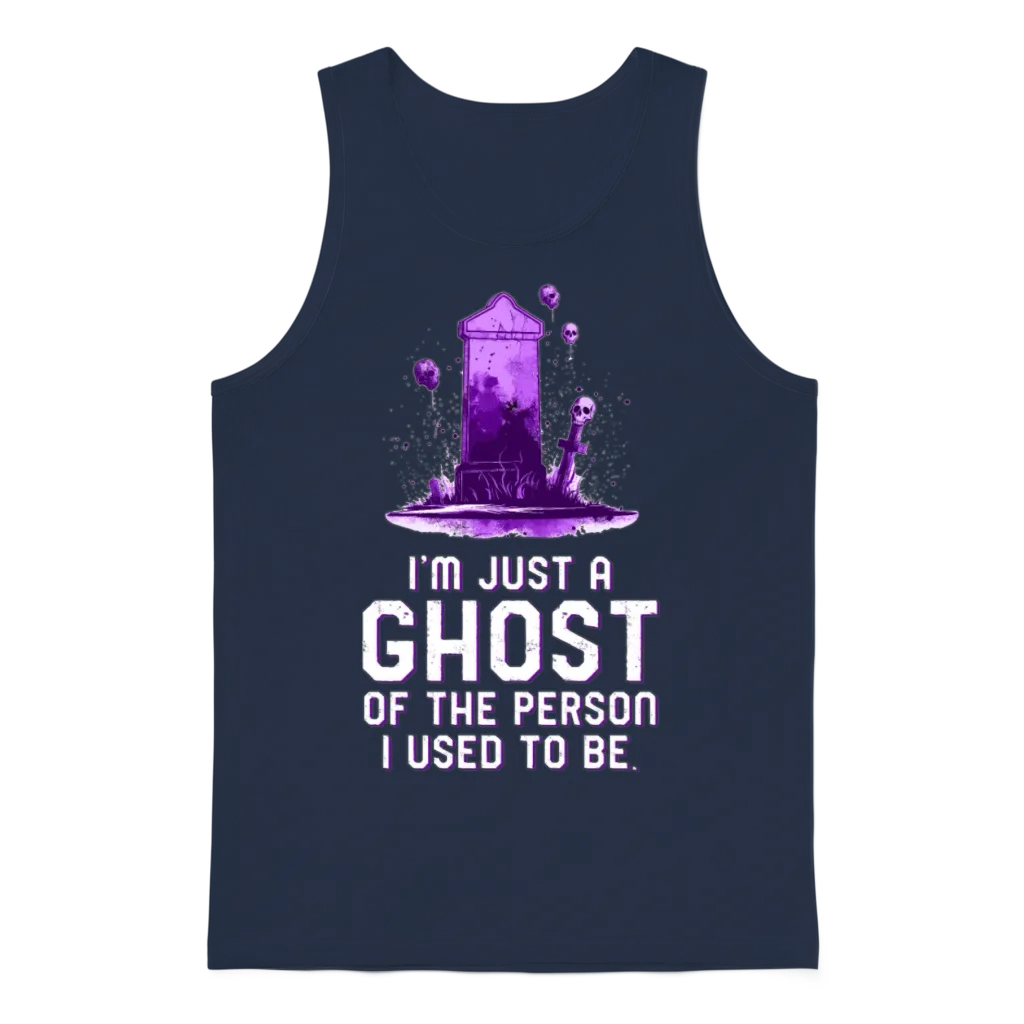 A Ghost of Who I Used to Be Emo Unisex Tank Top - Navy