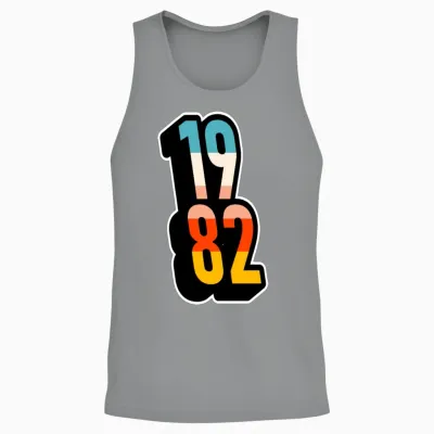 1982 Retro Stripes Unisex Tank Top - Sport Grey