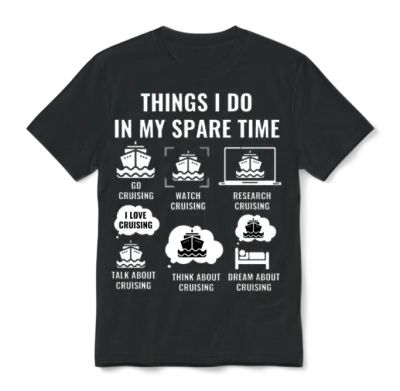 Things I Do in My Spare Time - Funny Cruising Unisex T-Shirt - Black
