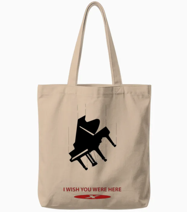 I Wish You Were Here Tote Bags in Natural