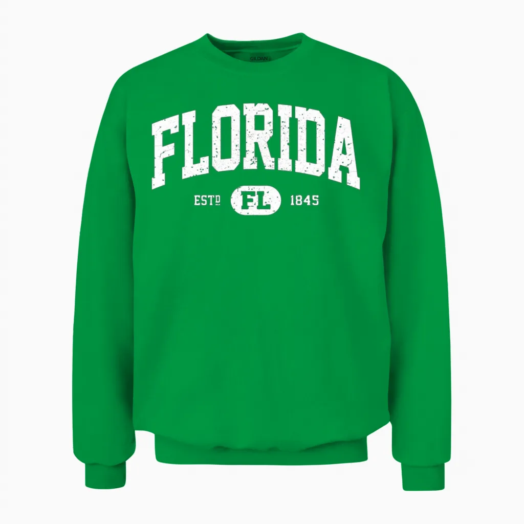 Florida Retro Vintage Florida Unisex Sweatshirt - Irish Green