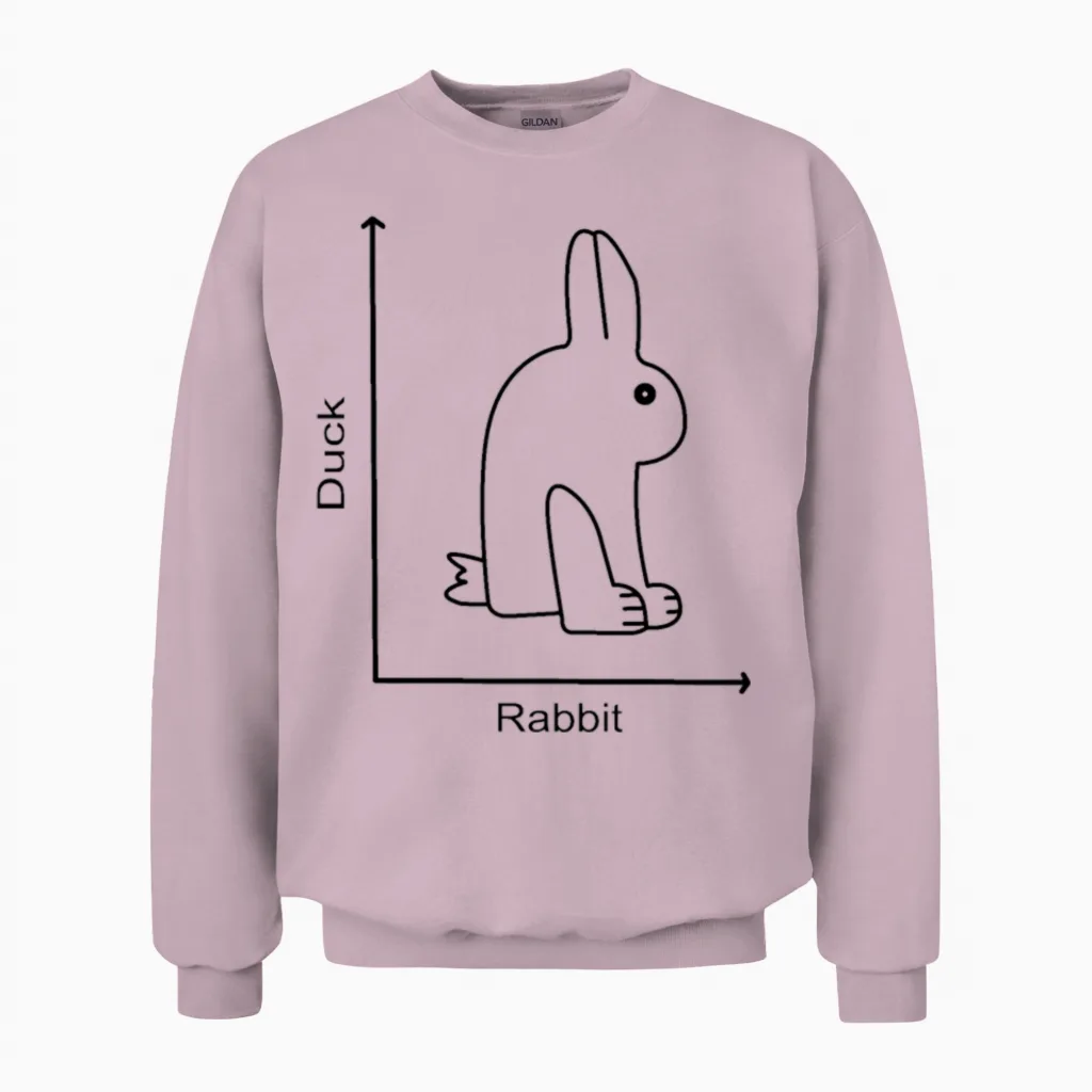 Duck Rabbit Unisex Sweatshirt in Light Pink